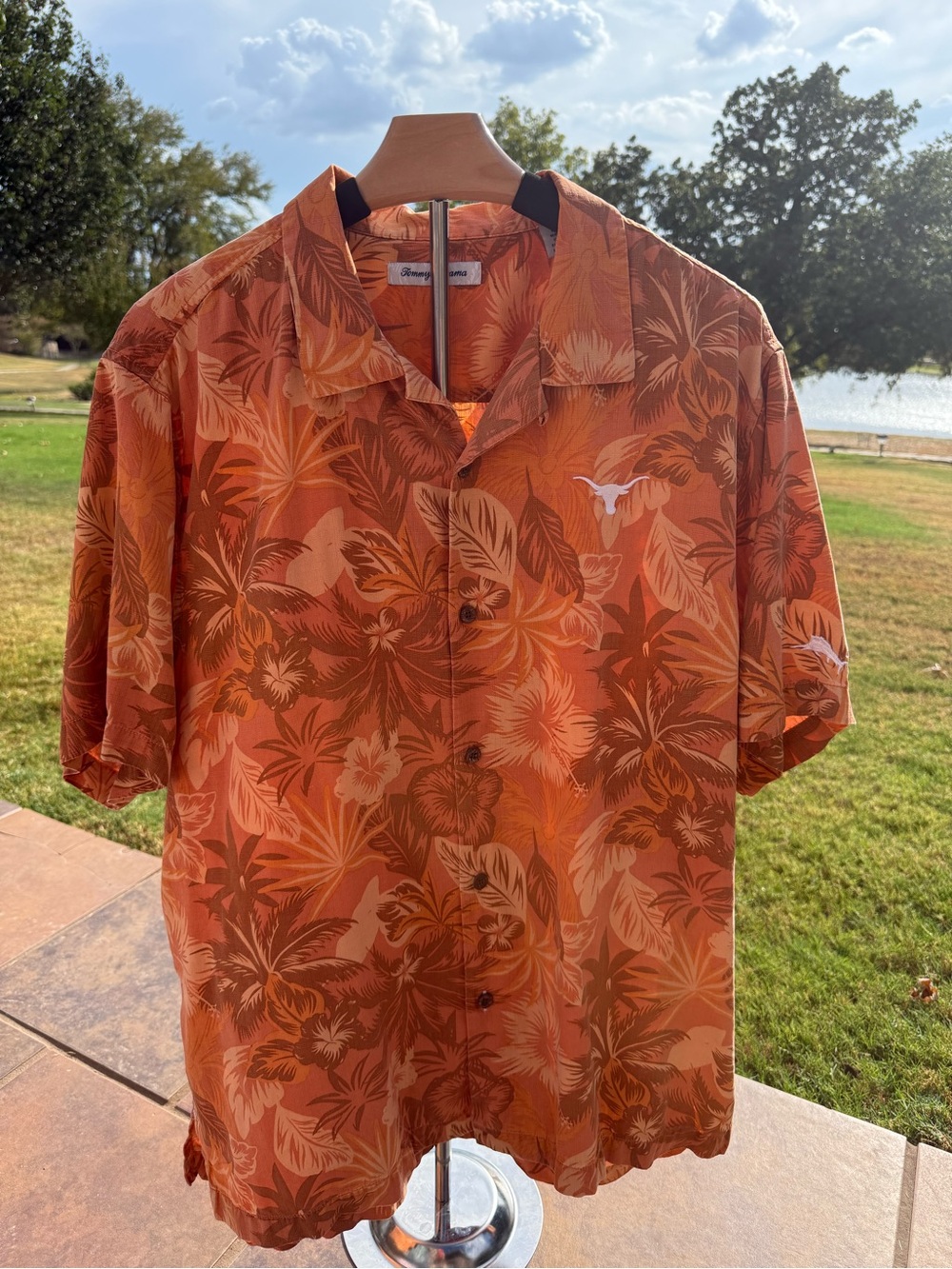 Tommy Bahama Shirt Hawaiian Luminescent Men’s  Bahama University of TX Longhorn